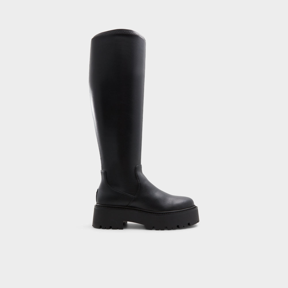 Aldo Carelden Black Women's Tall Boots - Knee-high boot, Lug sole Women