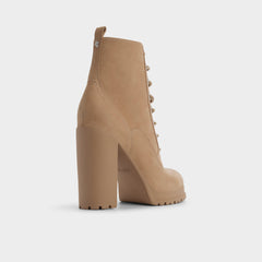 Aldo Rebelliously in Medium Beige - Combat ankle boot, Lug sole Women