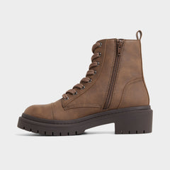 Aldo Goer in Medium Brown - Combat ankle boot, Lug sole Women