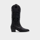 Aldo Nebraska Black Women's Western - Mid-calf western boot, Block heel Women