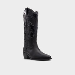 Aldo Nebraska Black Women's Western - Mid-calf western boot, Block heel Women