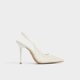 Aldo Pearlescent Other White Textile Mesh Women's Slingbacks - Slingback heel Women