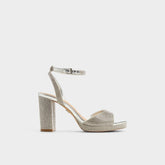Aldo Alluring Silver Women's Iridescent metallics - Strappy heeled sandal, Platform Women