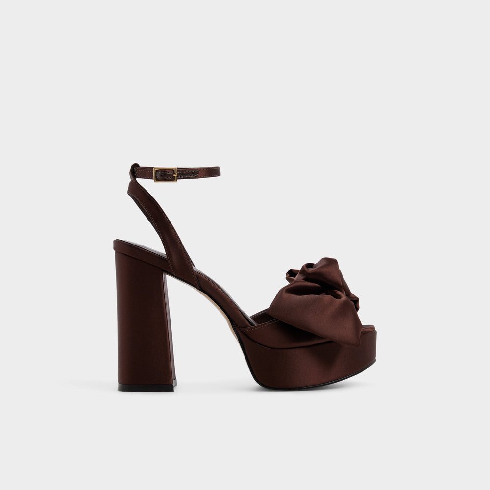 Aldo Luscious in Dark Brown - Strappy heeled sandal, Platform Women|Bags