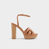 Aldo Valaberel Medium Brown Women's Platform sandals - Strappy heeled sandal, Platform Women