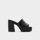 Aldo Maysee Other Black Leather Smooth Women's Mule slides - Heeled mule, Platform Women