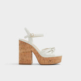 Aldo Ulialdan White/Bone Women's Platform sandals - Strappy heeled sandal, Platform Women