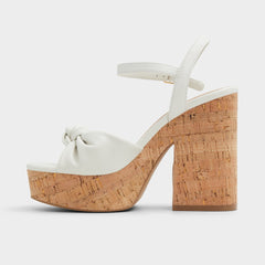 Aldo Ulialdan White/Bone Women's Platform sandals - Strappy heeled sandal, Platform Women