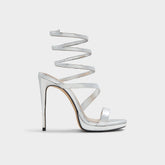 Aldo Katswirl in Silver - Strappy sandal, Stiletto platform Women