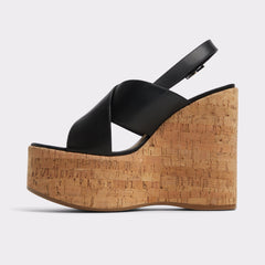 Aldo Sandcastle Black Women's Platform sandals - Strappy wedge sandal Women