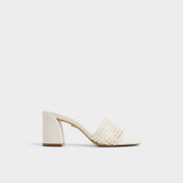 Aldo Beachdate White/Bone Women's Block heels - Heeled mule, Block heel Women