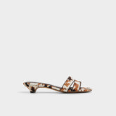 Aldo Scarletta White/Black Women's Heeled mules - Heeled mule, Kitten heel Women