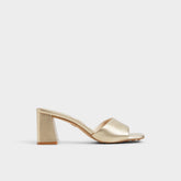 Aldo Tisha Gold Women's Heeled mules - Heeled mule, Block heel Women