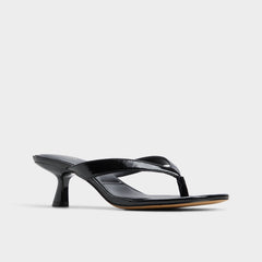 Aldo Jump Black Women's Strappy sandals - Heeled flip flop, Kitten heel Women