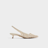 Aldo Violettia in Light Beige - Sling back high heel, Kitten heel Women