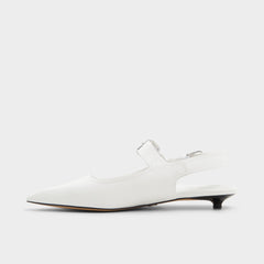Aldo Kellya White Women's Slingbacks - Sling back high heel, Kitten heel Women