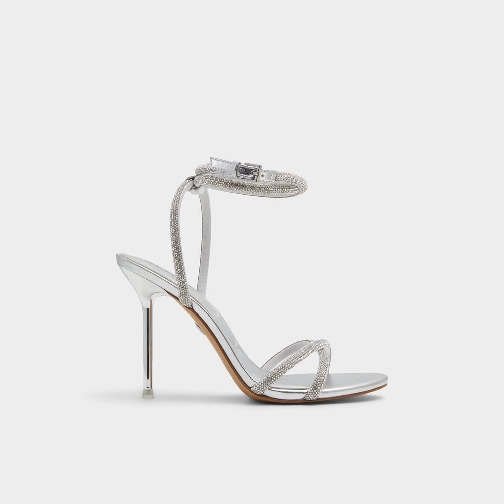 Aldo Manaelden Silver Women's Heeled sandals - Strappy heeled sandal, Stiletto heel Women