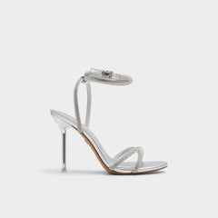 Aldo Manaelden Silver Women's Heeled sandals - Strappy heeled sandal, Stiletto heel Women