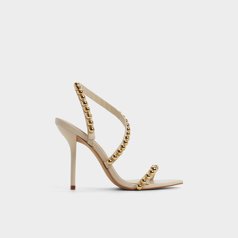 Aldo Attey in Cream - Strappy heeled sandal, Stiletto heel Women
