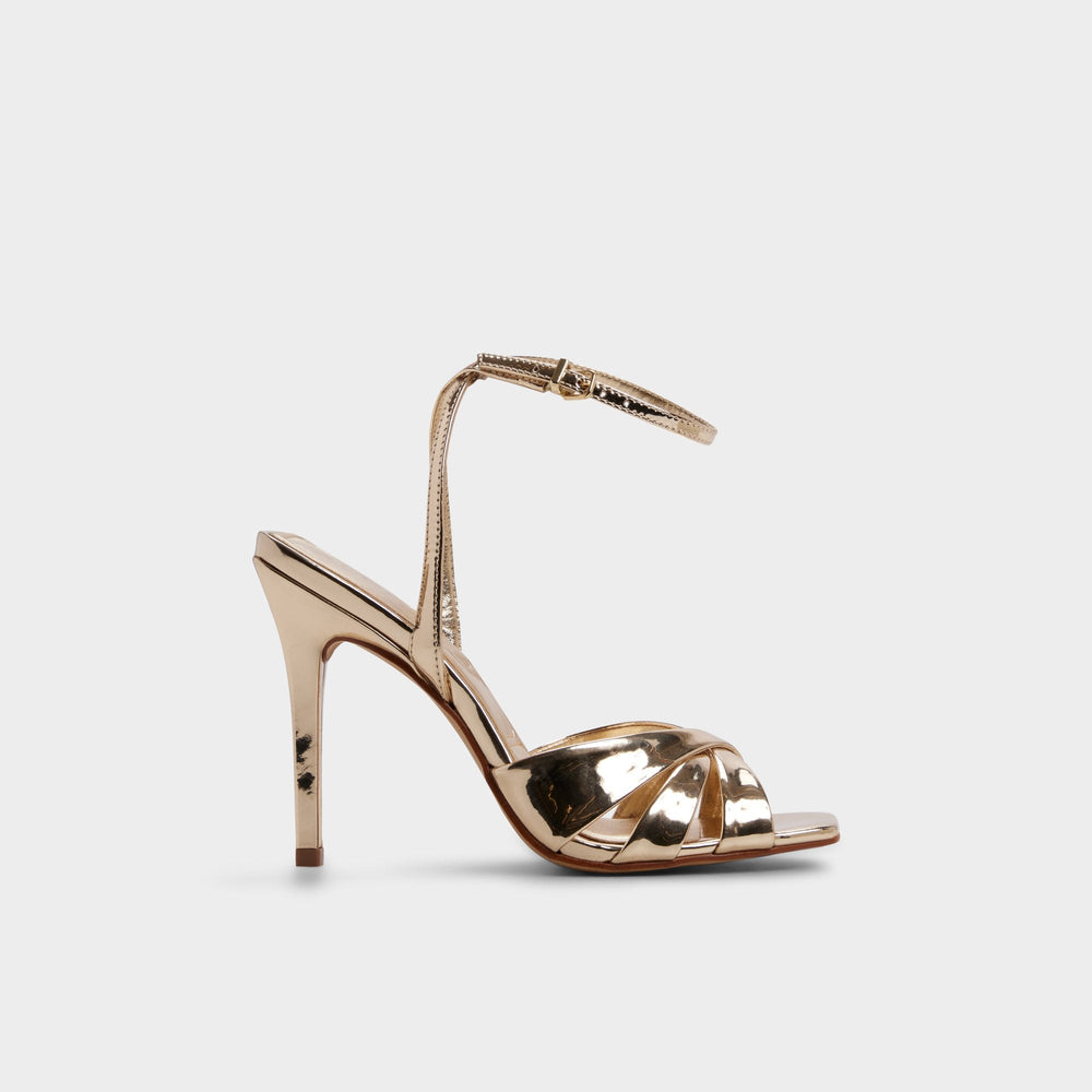 Aldo Meteora in Gold - Strappy heeled sandal, Stiletto heel Women