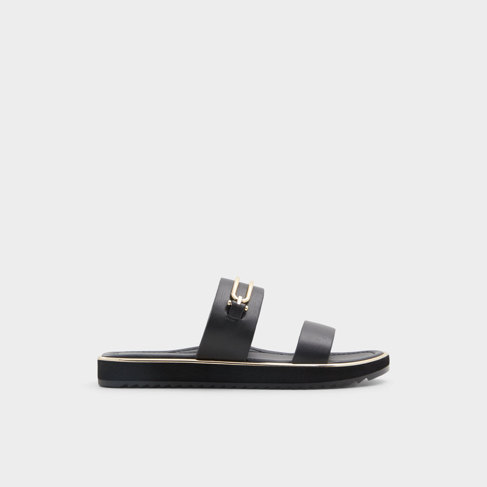 Aldo Lagoon Other Black Women's Strappy sandals - Strappy flat sandal, Footbed sandal Women