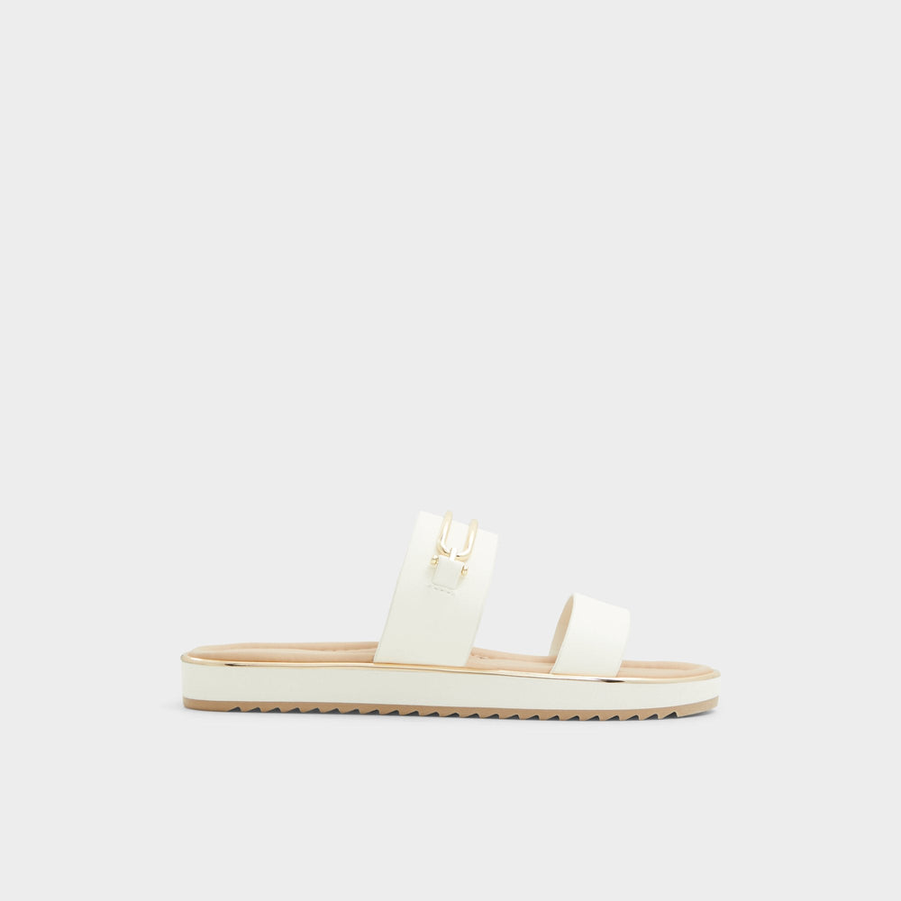 Aldo Lagoon White Women's Strappy sandals - Slide sandal, Footbed sandal Women