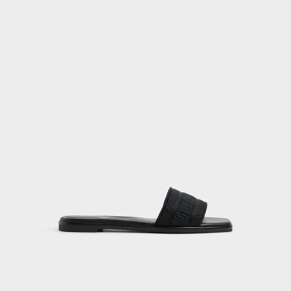 Aldo Oceania Black Women's Flats - Slide sandal Women