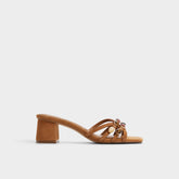 Aldo Jemstone in Medium Brown - Strappy heeled sandal, Block heel Women