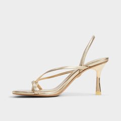 Aldo Riva Gold Women's Strappy sandals - Sling back heeled sandal, Stiletto heel Women