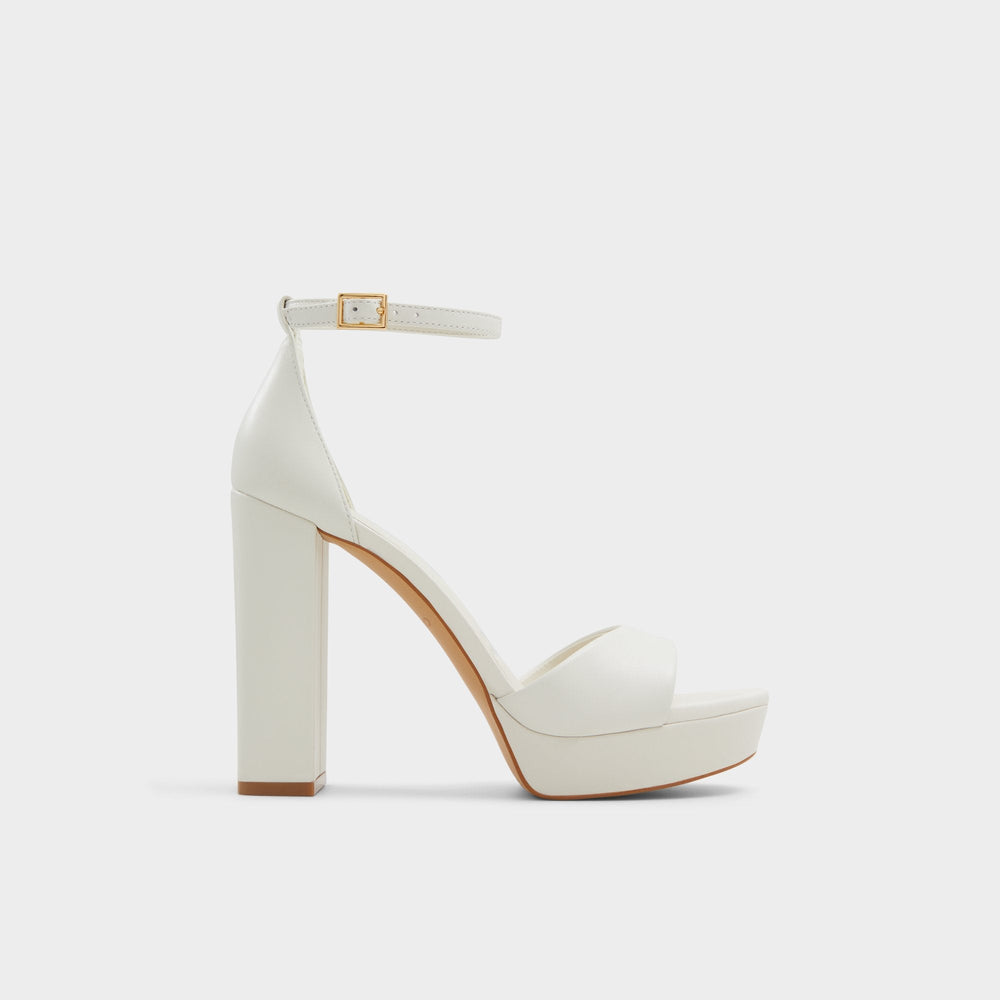Aldo Enaegyn2.0 White/Bone Women's Platform Shoes - Strappy heeled sandal, Block heel Women