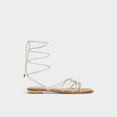 Aldo Nirena White/Bone Women's Flats - Strappy flat sandal Women