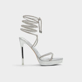 Aldo Izabella in Silver 13621003 - Strappy heeled sandal, Platform Women