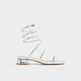 Aldo Spinna in Silver - Strappy sandal, Block heel Women
