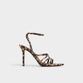 Aldo Solania Brown Multi Women's Strappy sandals - Strappy heeled sandal, Stiletto heel Women