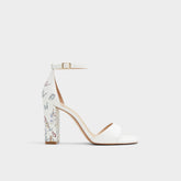 Aldo Enaegyn White Multi Women's Strappy sandals - Strappy heeled sandal, Block heel Women