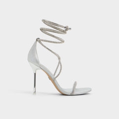 Aldo Caladonia Silver Women's Iridescent metallics - Strappy heeled sandal, Stiletto heel Women