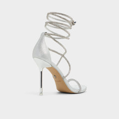 Aldo Caladonia Silver Women's Iridescent metallics - Strappy heeled sandal, Stiletto heel Women
