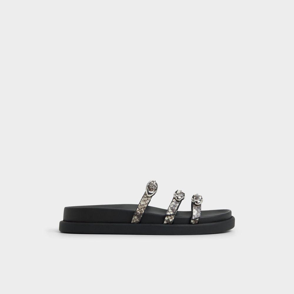 Aldo Zephyra White/Black Women's Footbed sandals - Footbed sandal Women