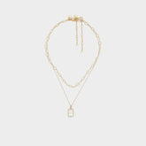 Aldo Destinie Gold/Clear Multi Women's Necklaces - Layered necklace Women|Accessories