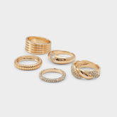 Aldo Lovelanguage Gold/Clear Multi Women's Rings - Ring Women|Accessories