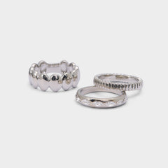 Aldo Bublle in Silver Clear Multi - Stackable rings Women|Accessories