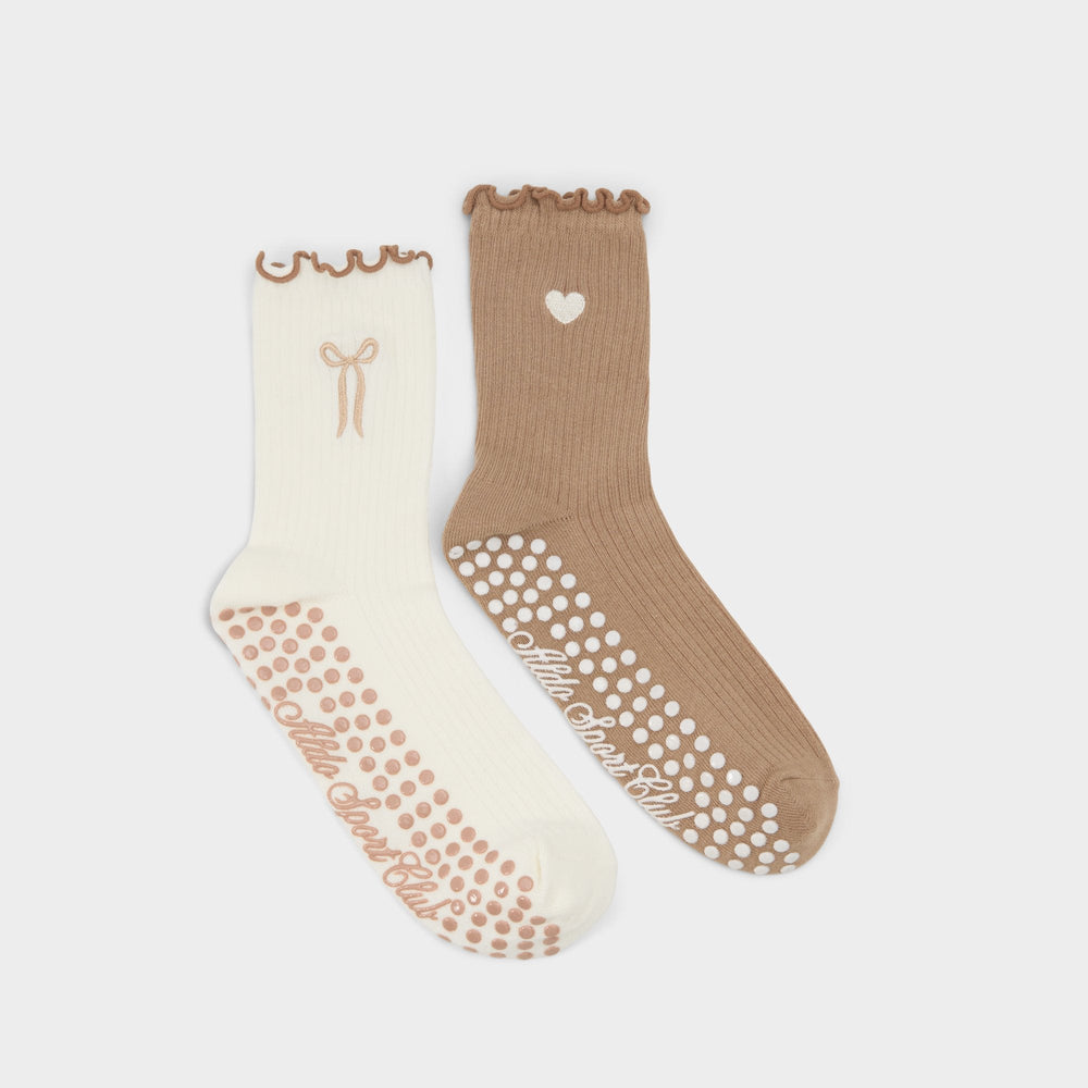Aldo Pilatesock in Dark Beige - Pilates socks Women|Accessories