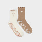 Aldo Pilatesock in Dark Beige - Pilates socks Women|Accessories