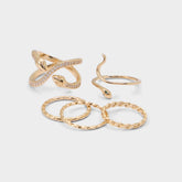 Aldo Blancan Gold/Clear Multi Women's Rings - Multi finger rings Women|Accessories