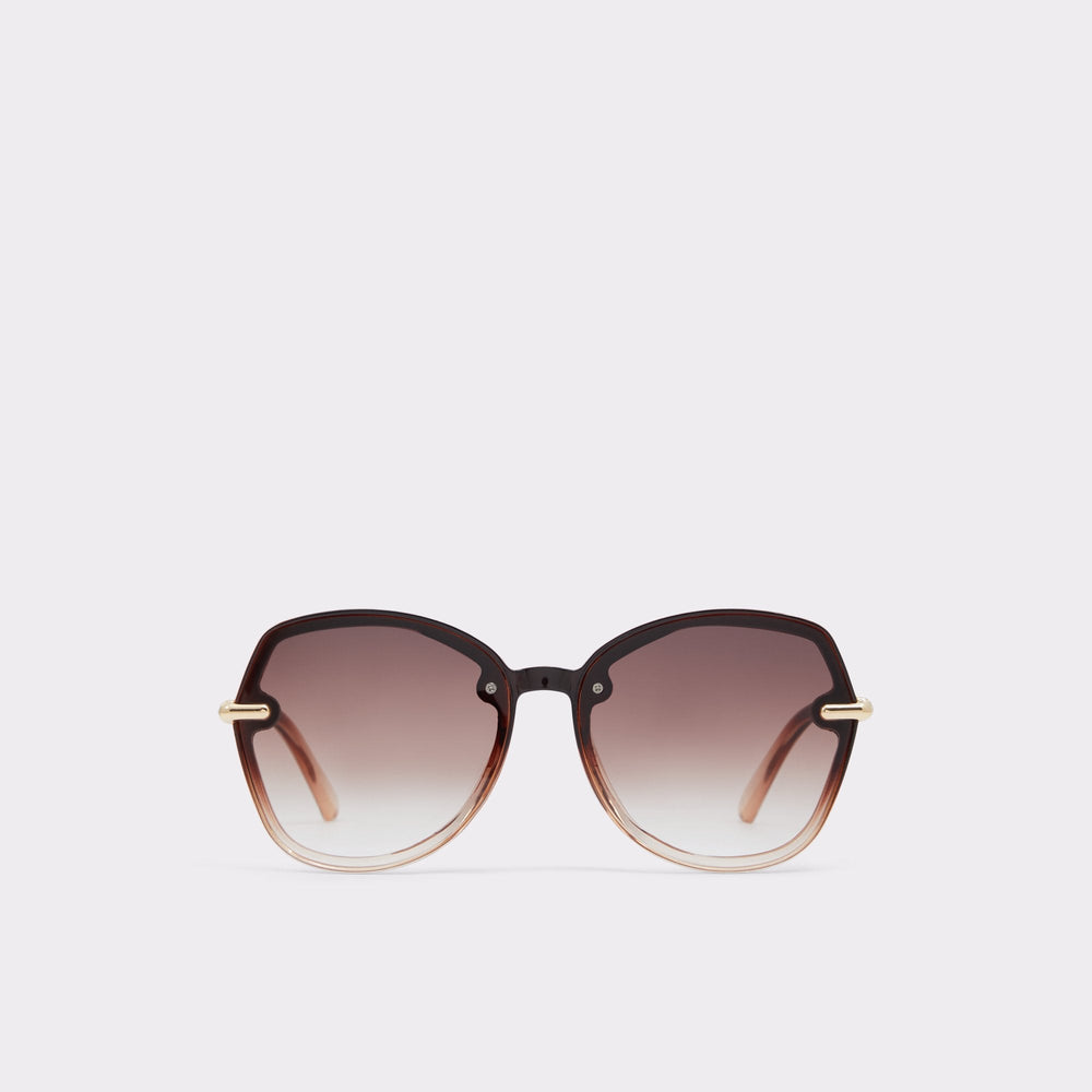 Aldo Cortegaca Brown Women's Round - Square sunglasses Women|Accessories
