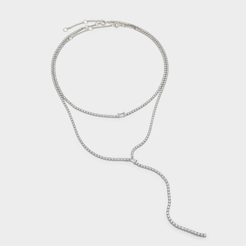 Aldo Alata Silver/Clear Multi Women's Cubic Zirconia - Necklace Accessories