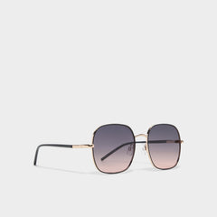 Aldo Elbamadar Black/Gold Multi Women's Square - Square sunglasses Accessories