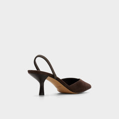Aldo Re in Olivia Dark Brown - Sling back high heel, Stiletto heel New