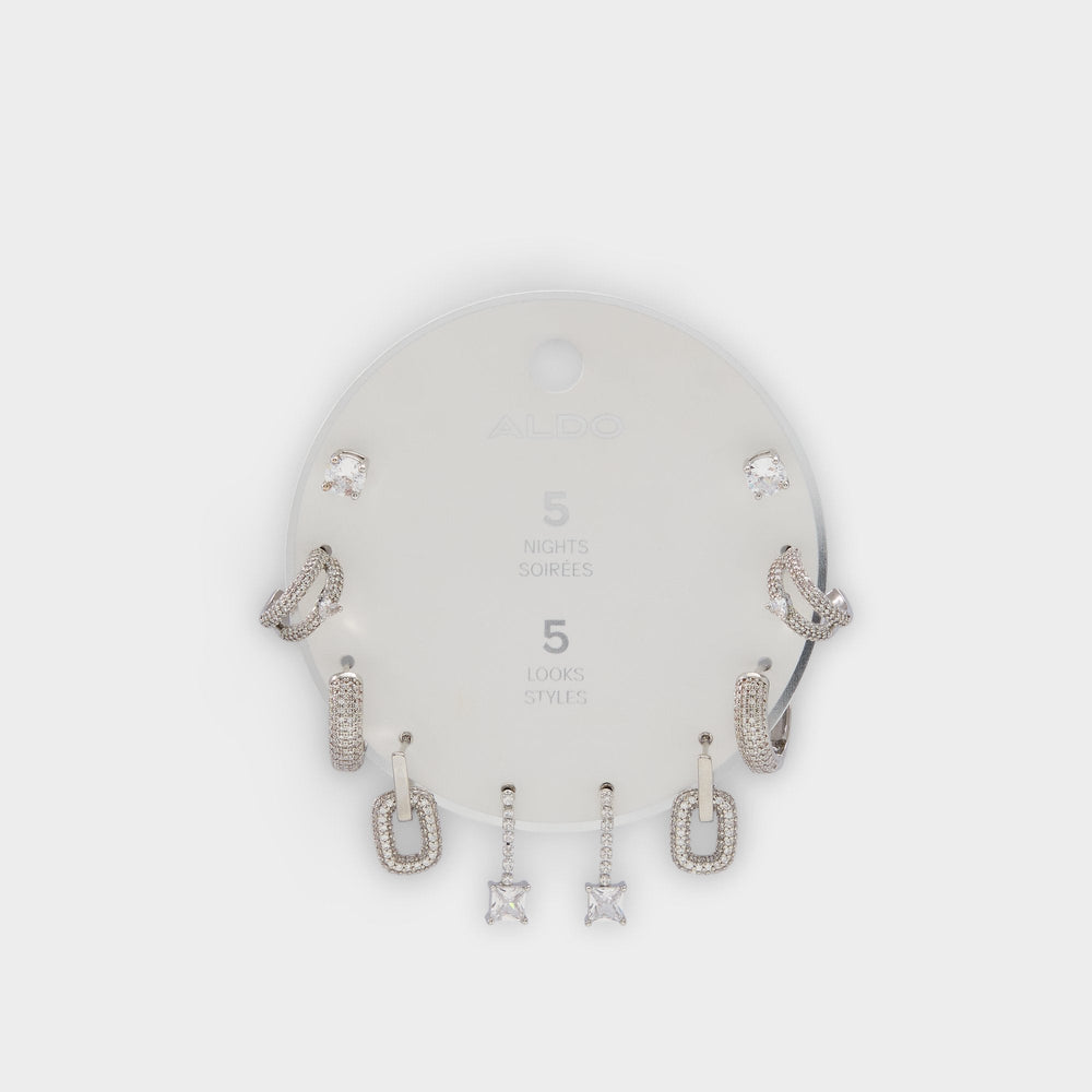 Aldo Fivelookss Silver/Clear Multi Women's Earrings - Earring set Women|Accessories