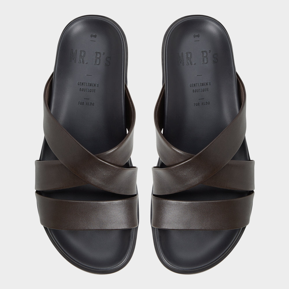 Aldo Kairo Dark Brown Men's Sandals & Slides - Slide sandal New|Men